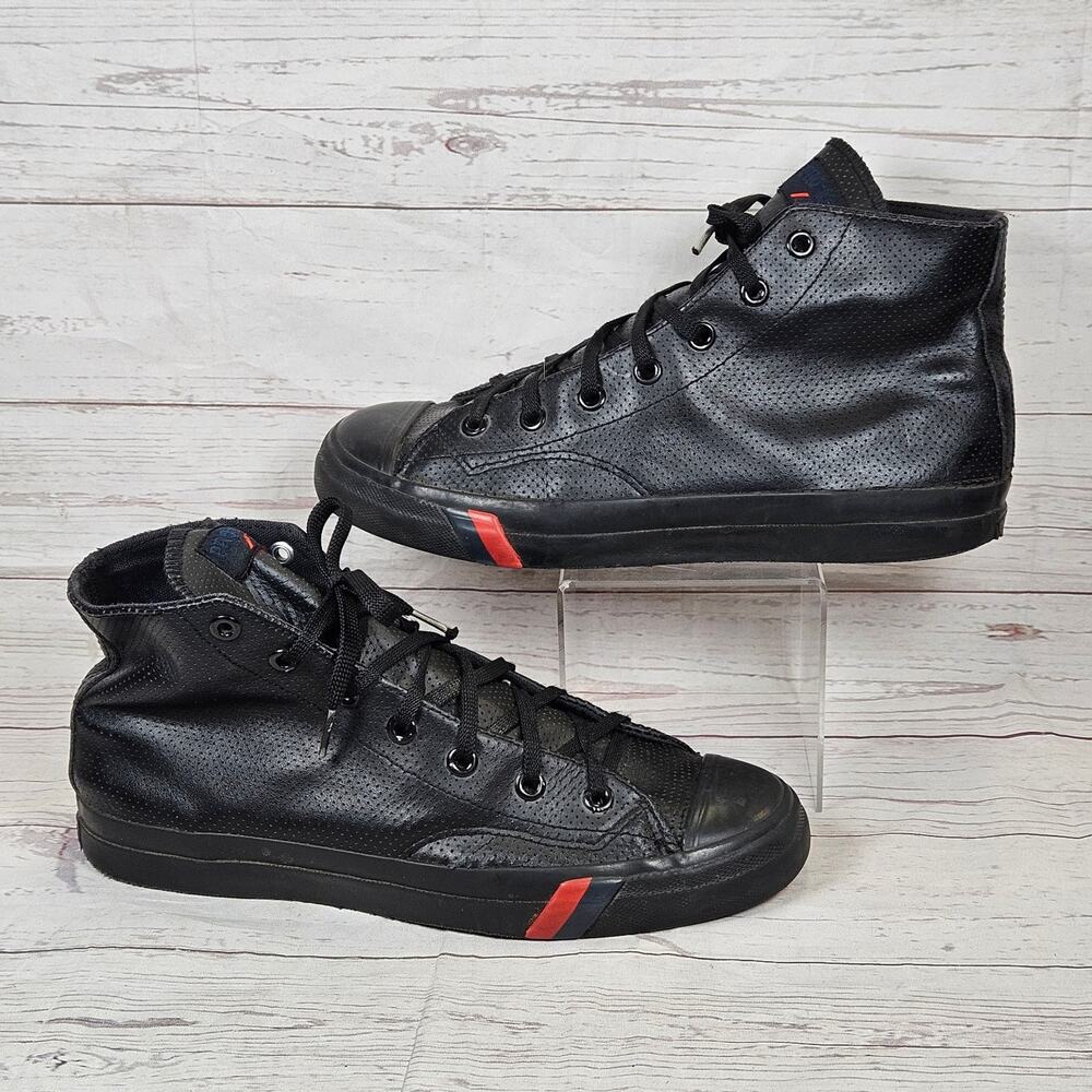 PRO-Keds Royal Hi Men's 9.5 Black Perforated Leather High Top Sneakers